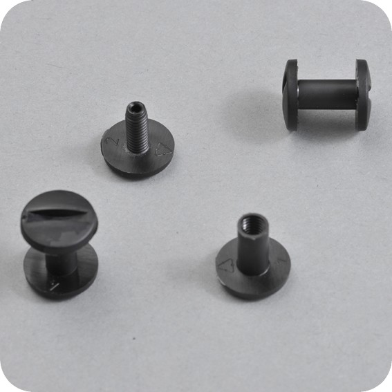 Plastmasiniai varžtai knygoms, d-5mm, ilgis 10mm (juodi)