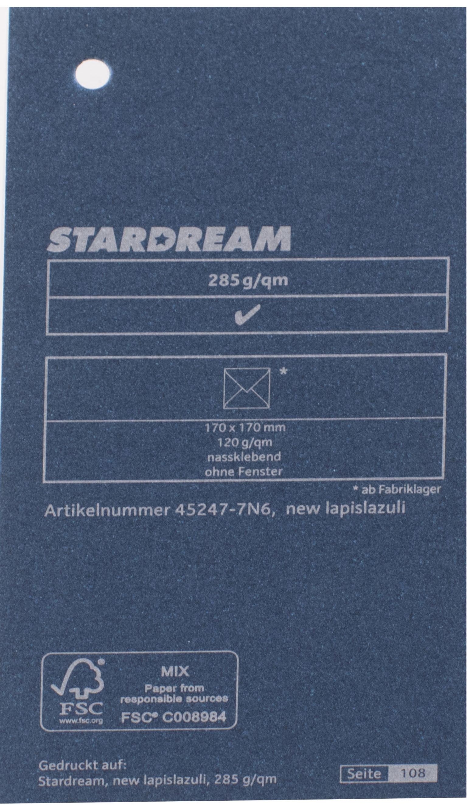 CORDENONS Metalizuotas popierius Stardream Lapislazuli 285g/m2 72x102 cm t. mėlynos sp.