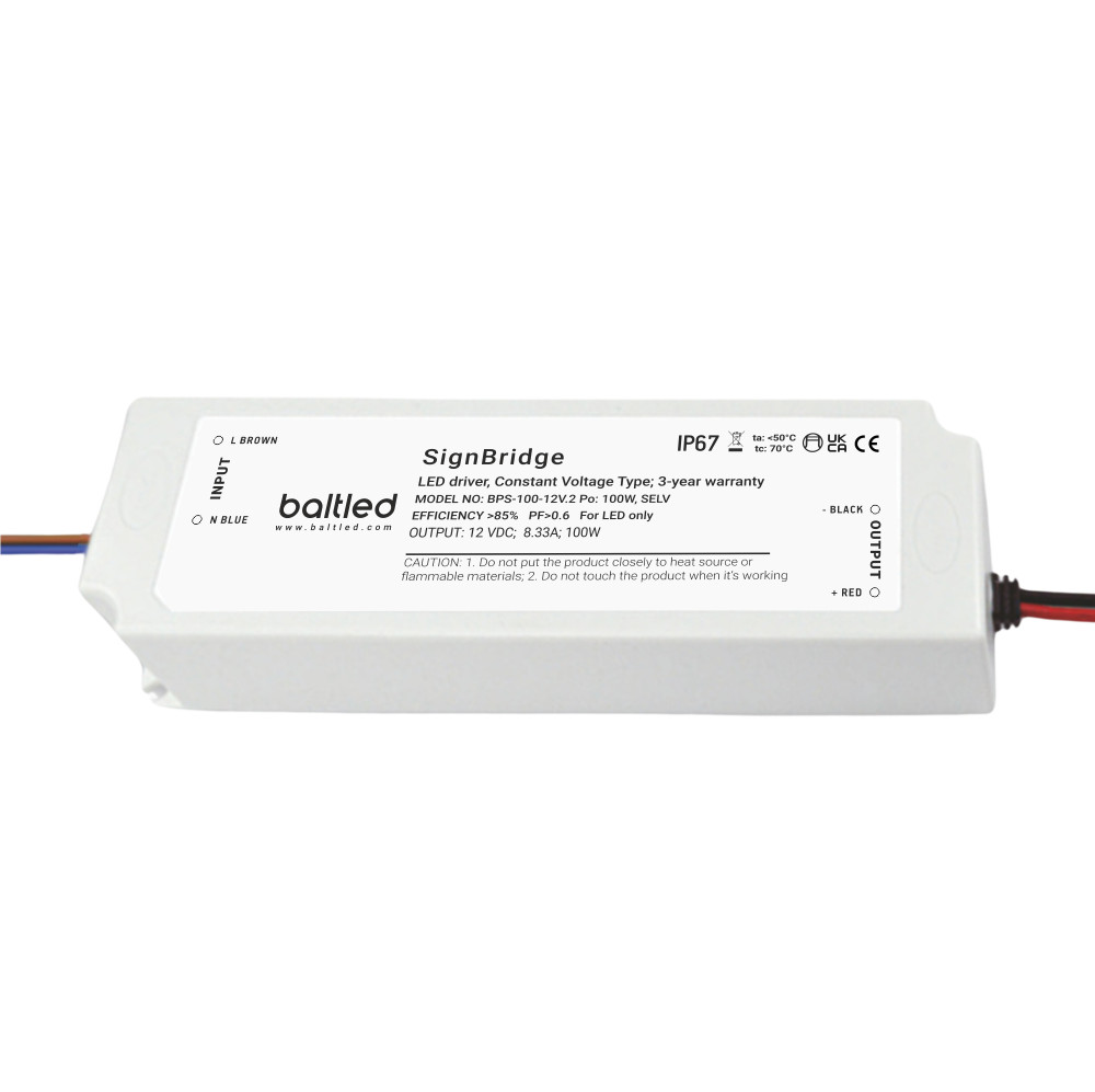 BALTLED LED Maitinimo šaltinis BaltLED Signbridge Plus 100W IP67