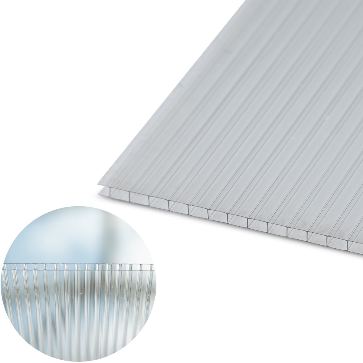 ARLA Polikarbonato plokštė PC multi 6000x2100x4 mm,1 kameros, skaidri 0,8kg/m2