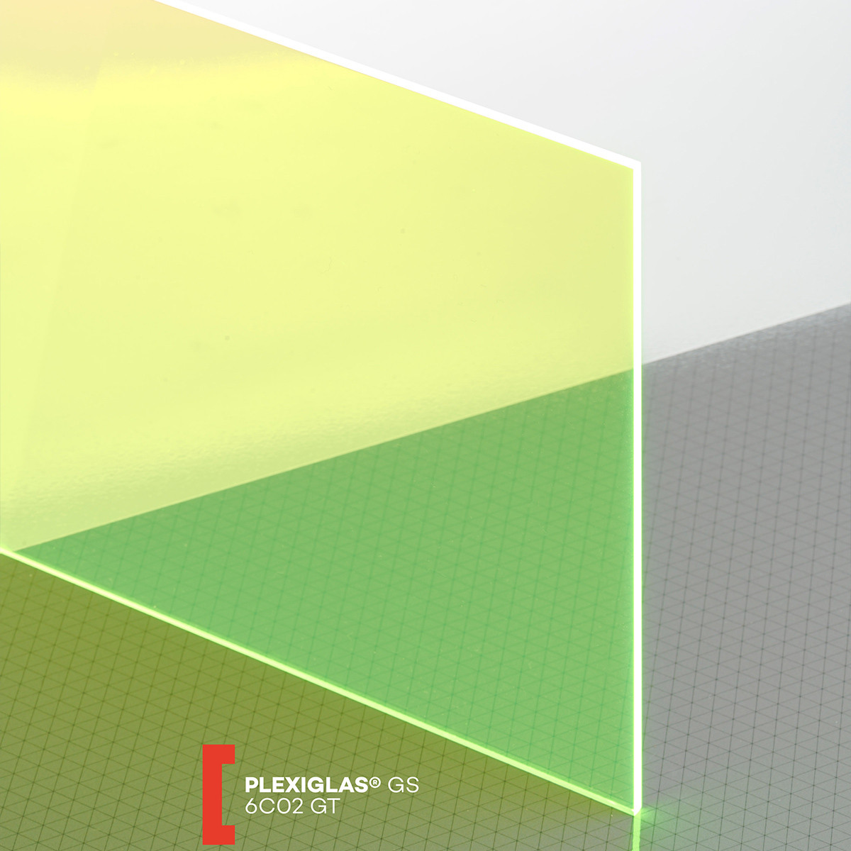 POLYVANTIS GmbH Plexiglas GS (3050x2030x3mm) 6C02 žalia fluor (2498)