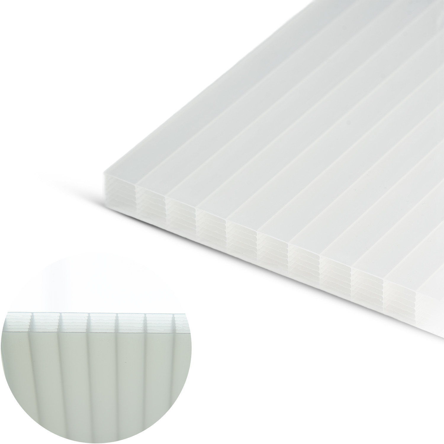 Exolon Group Polikarbonato plokštė PC Exolon multi UV IQ-RELAX 1140 6000x2100x16 mm 6 kameros, baltas 2,60kg/m2