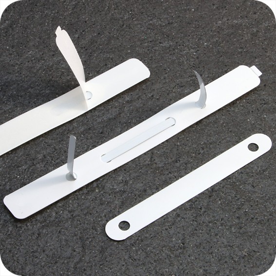 Plastikinės savilipės įsegėlės 150 x 16mm, baltos
