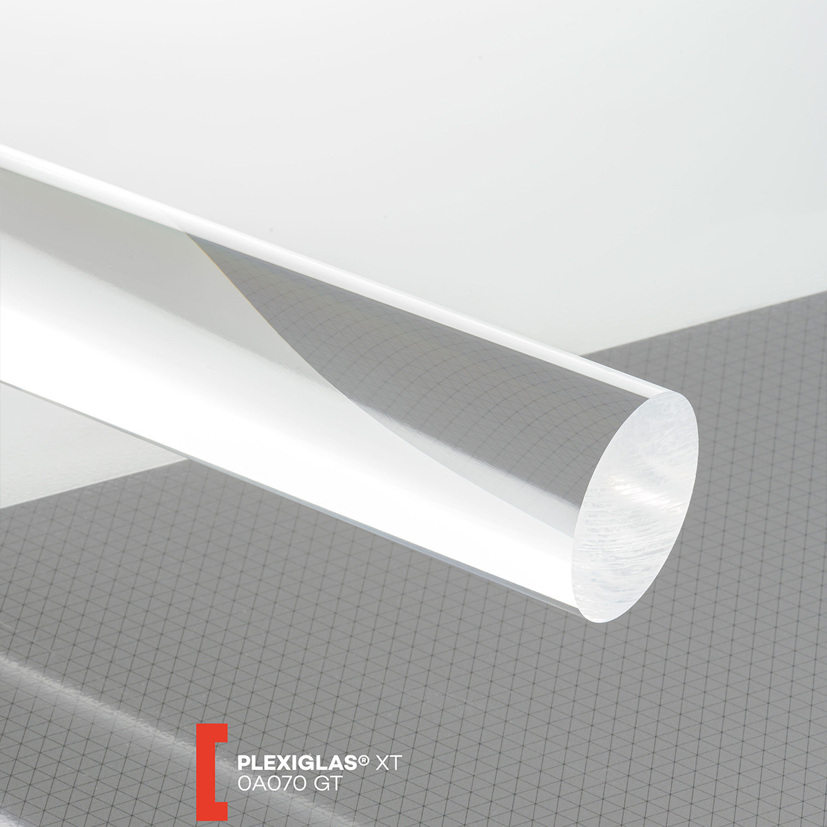 POLYVANTIS GmbH Organinio stiklo PMMA (akrilo) strypas Plexiglas XT (2000x10mm) 0A070