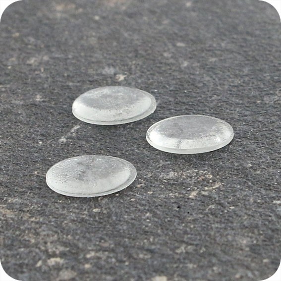 Lipnūs silikono kalneliai Bumpons ø - 19mm, 1,9mm storio, savilipiai, skaidrūs, disko formos  (120vnt.)