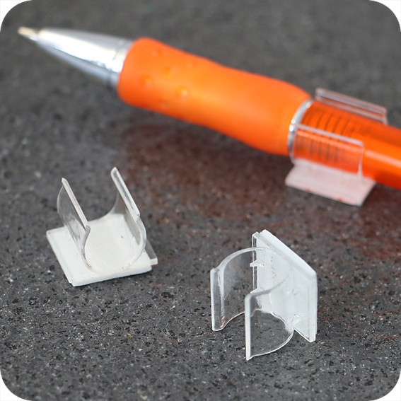 Plastikiniai savilipiai rašiklių laikikliai 12 x 15mm, skaidrūs