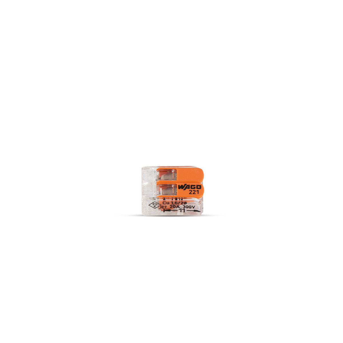 Universali laidų jungtis COMPACT (2 x 0,14 - 4 mm2) 450V/32A Wago