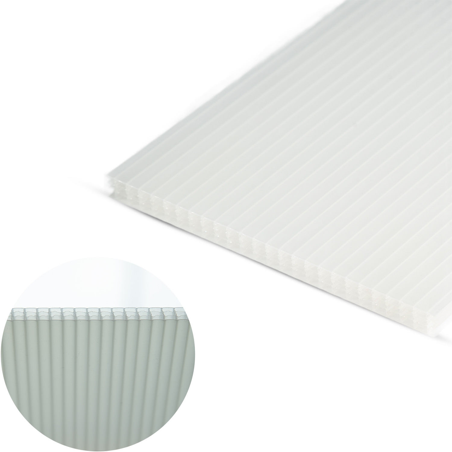 Exolon Group Polikarbonato plokštė PC Exolon multi UV IQ-RELAX 1140 6000x2100x10 mm 3 kameros, baltas 1,75kg/m2