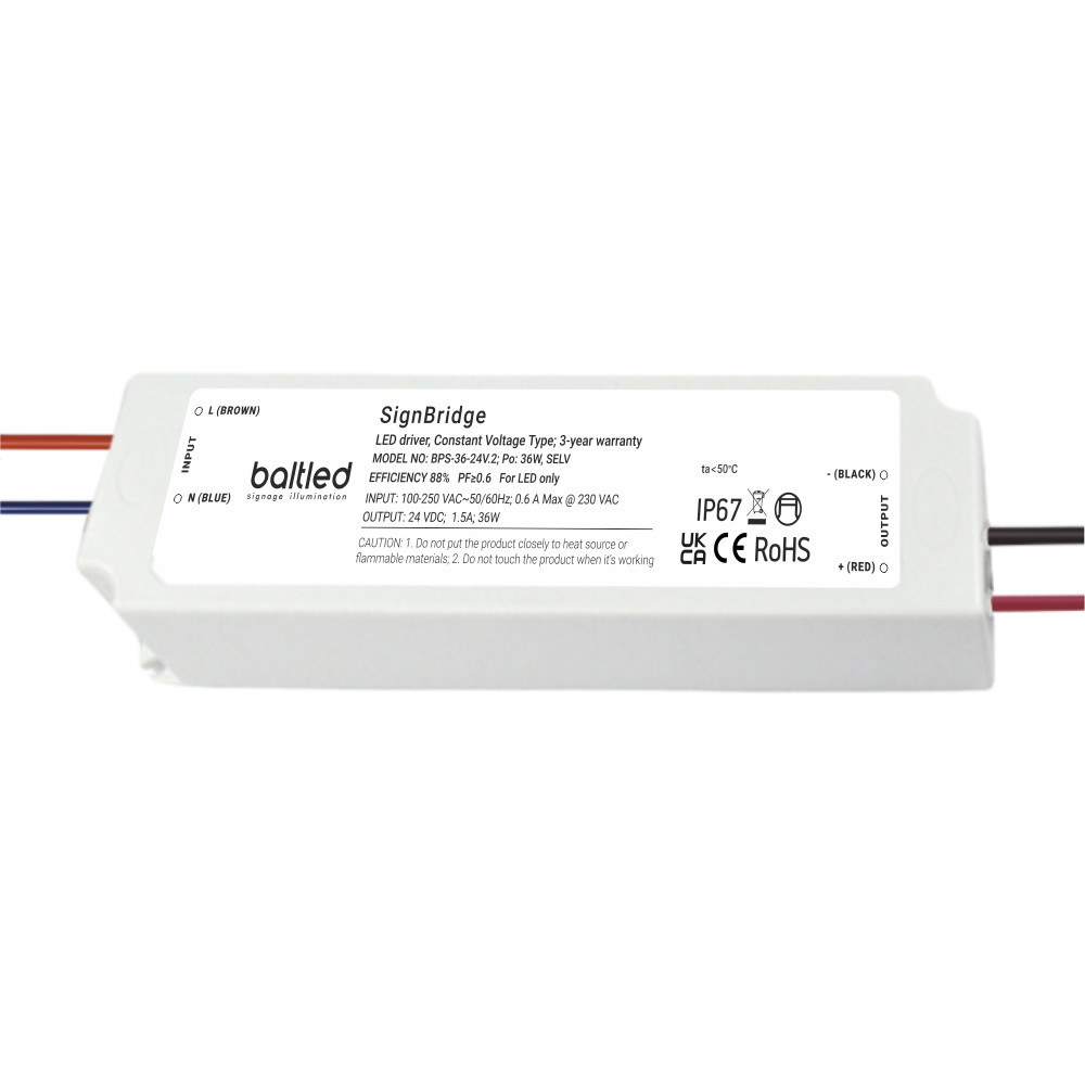 BALTLED LED Maitinimo šaltinis BaltLED Signbridge Plus 36W IP67