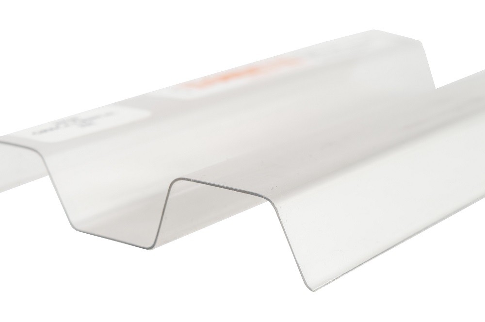 Renolit ONDEX PVC Ondex Ecolux C020 trapecinė skaidri 3000x1095x0,8 mm Greca 70/18 mm