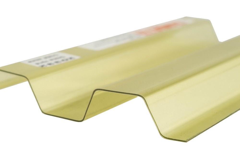 Renolit ONDEX PVC Ondex Ecolux C220 geltona skaidri 3000x1095x0,8 mm Greca 70/18 mm