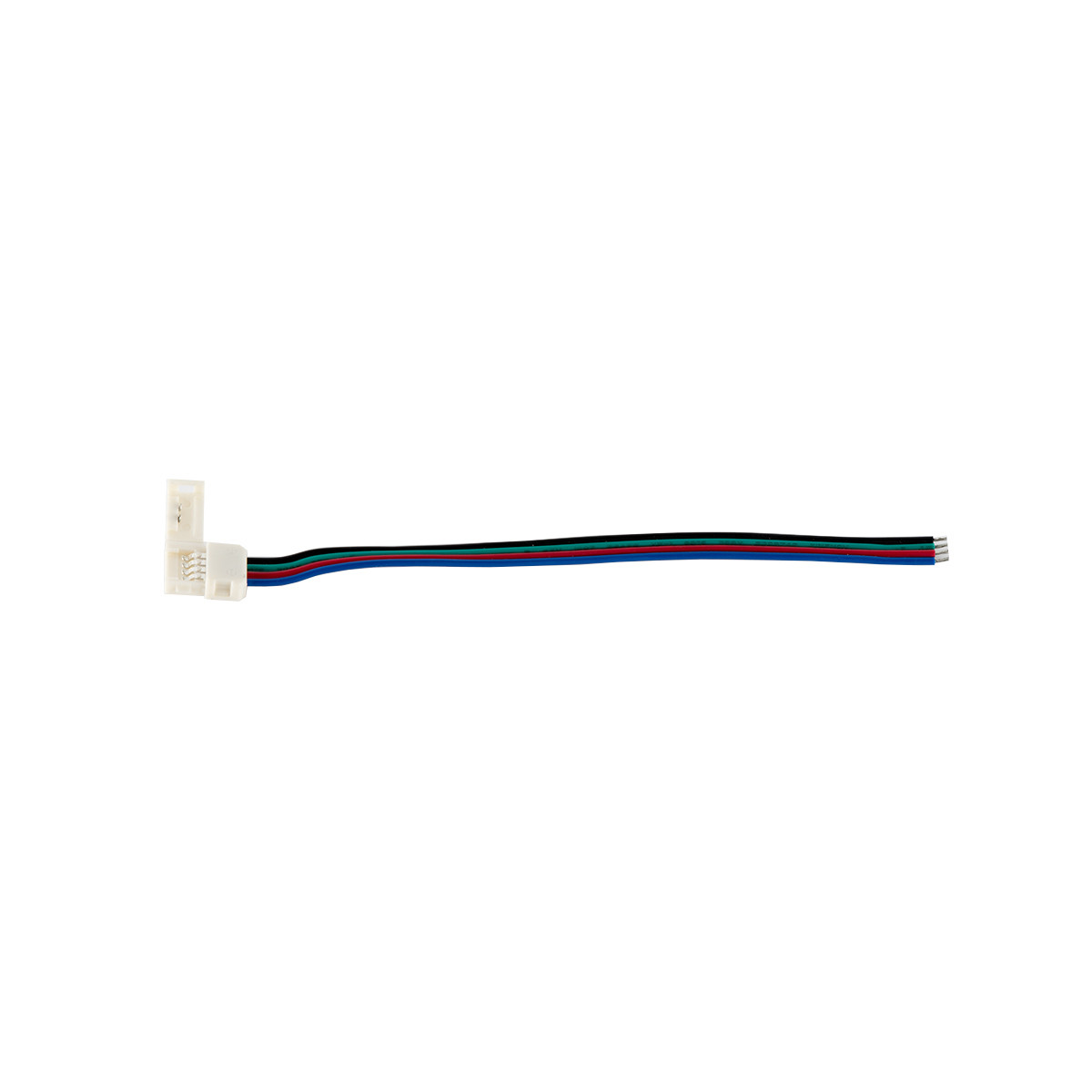 Led jungtis vienguba (10 mm) RGB LED juostelei su 150mm laidu 1CN-05-015