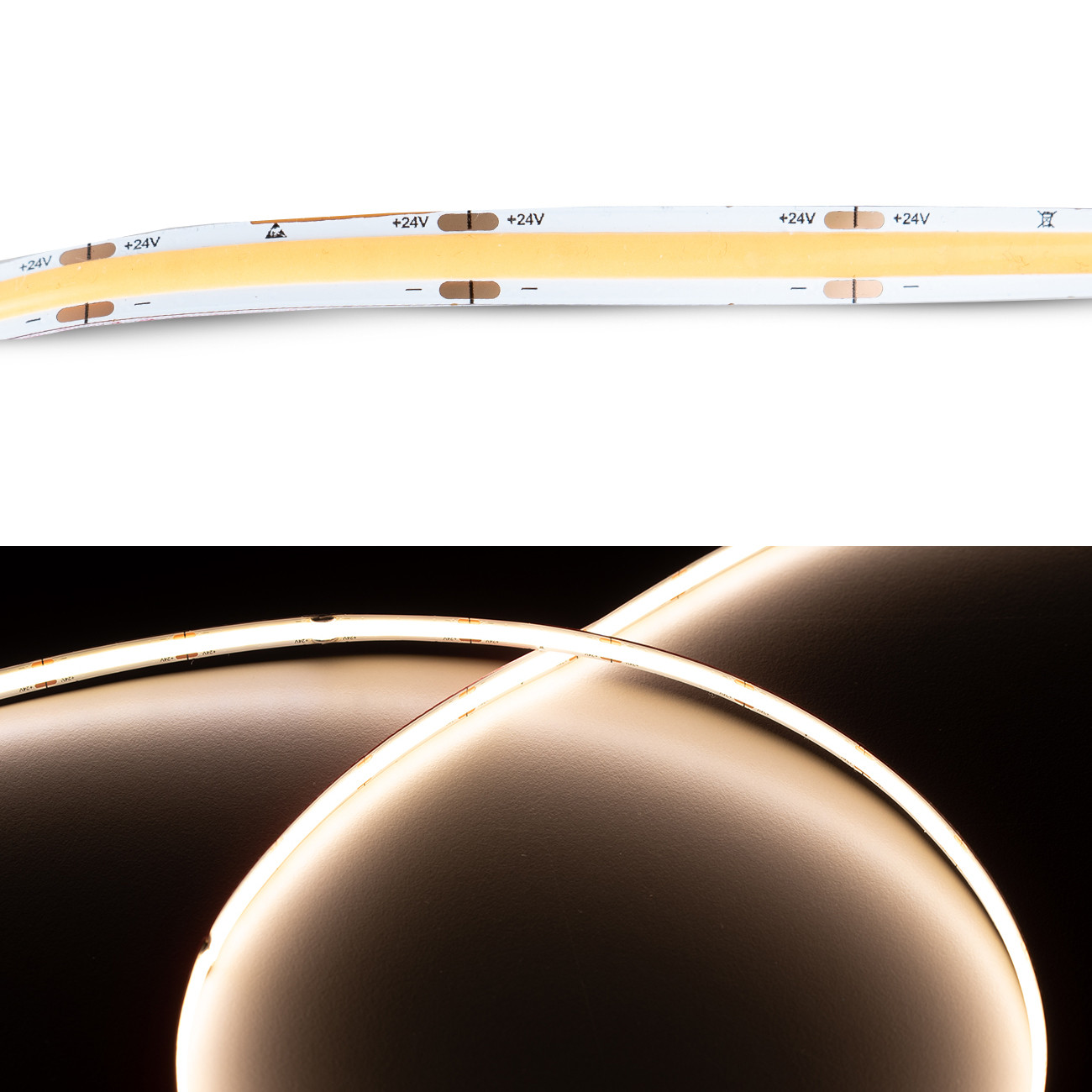 Horizontali lanksti LED juosta COB 512LED/12W/m 24V, neutrali balta