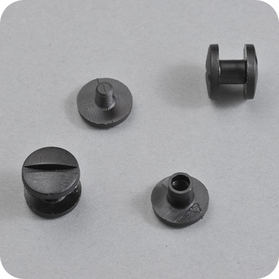 Plastmasiniai varžtai knygoms, d-5mm, ilgis 5mm (juodi)