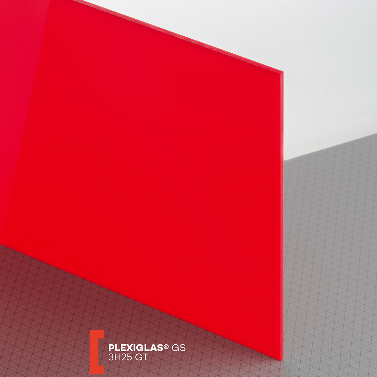 POLYVANTIS GmbH Plexiglas GS (3050x2030x3mm) 3H25 raudona (505)