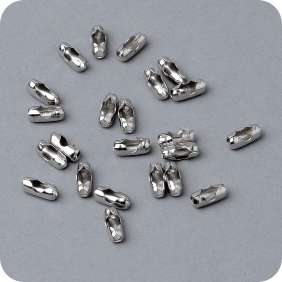 Metalinės nikeliuotos jungtys grandinėlėms, burbuliuko dn-2,4mm