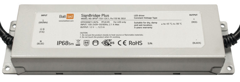 BALTLED LED Maitinimo šaltinis BaltLED Signbridge Plus 150W IP68