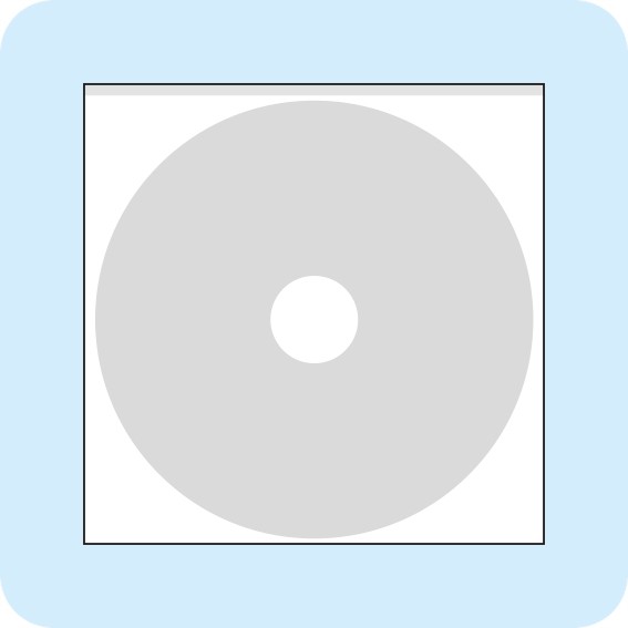 Lipnios mini-CD įmautės 95 x 90mm, skaidrios