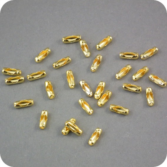 Metalinės žalvariuotos jungtys grandinėlėms, burbuliuko dn-2,4mm