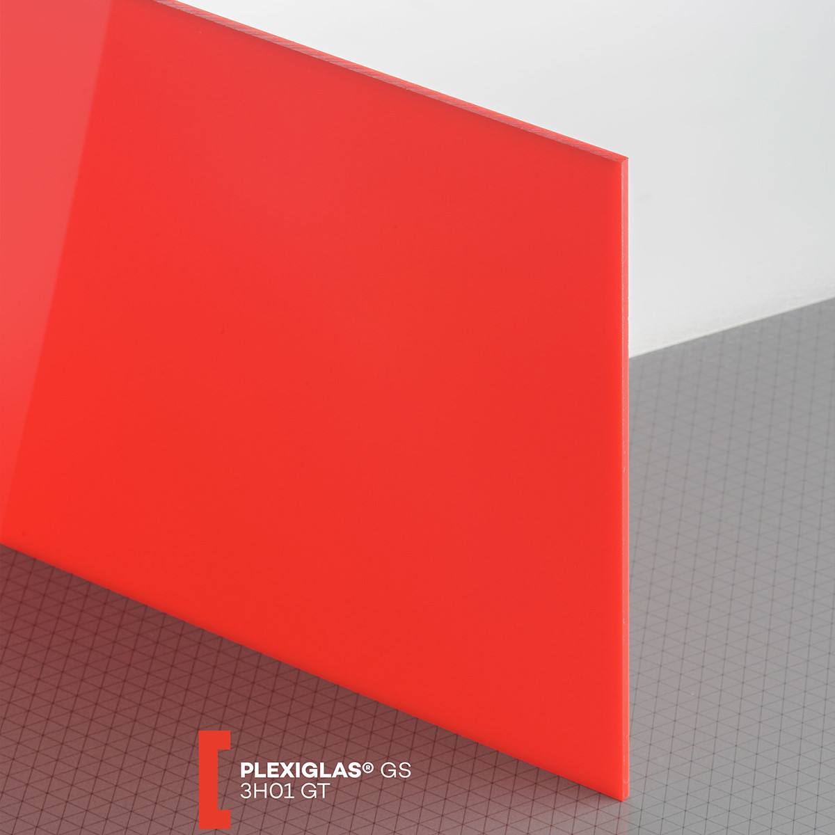 POLYVANTIS GmbH Plexiglas GS (3050x2030x3mm) 3H01 raudona
