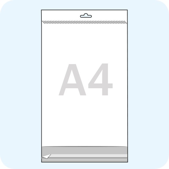Pakabinami maišeliai su atvartu, A4, 215 x 310 mm, OPP plėvelė 30mic