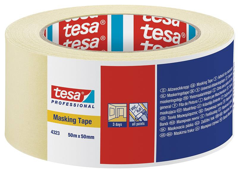 TESA Apsauginė dažymo juosta Tesa 4323 (50mm x 50m)