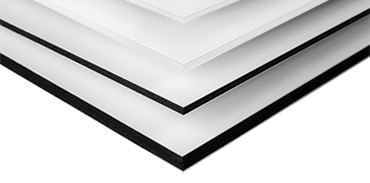 PALRAM PVC putų plokštė Palboard DF (3050x2030x5mm) balta/juoda/balta su dvipuse apsaugine plėvele