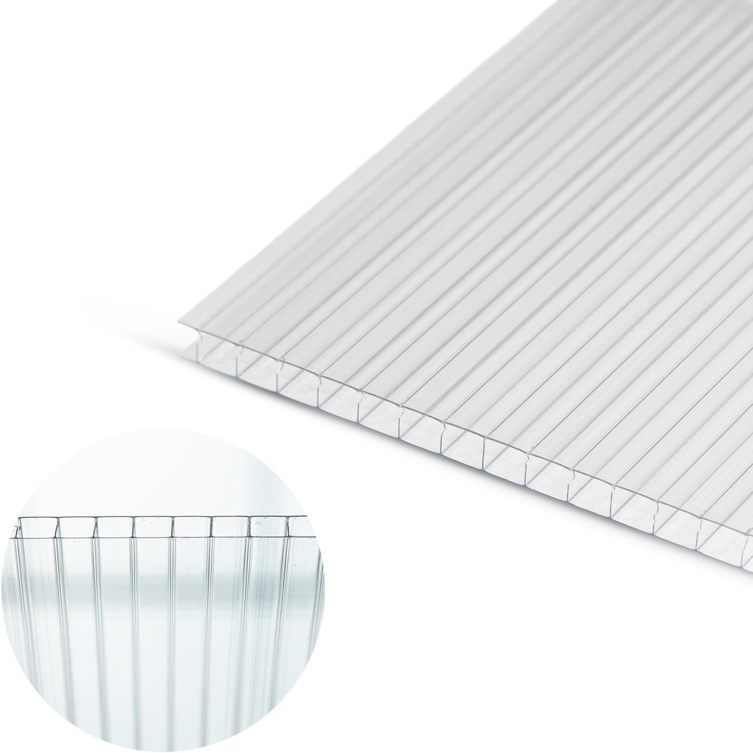 Exolon Group Polikarbonato plokštė PC Exolon multi UV 1099 6000x2100x10 mm 1 kameros, skaidrus 1,7kg/m2
