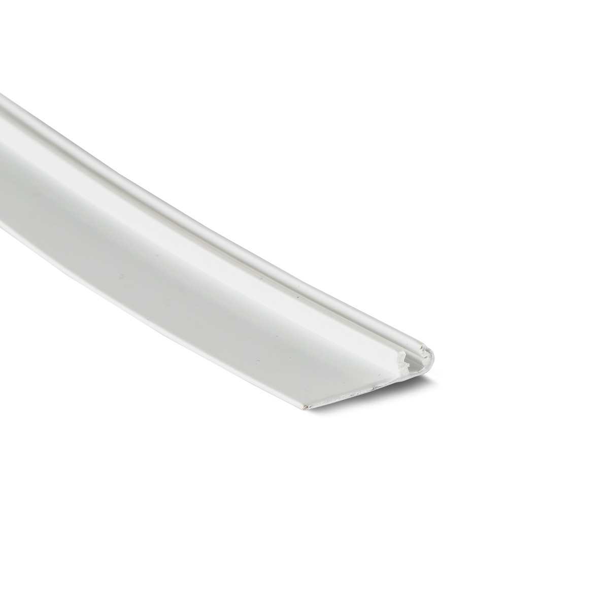 Proprofil Plastikinis kantelis SignTrim 906 3mm F, baltas aliuminis ~RAL9005 (50m ritinys)