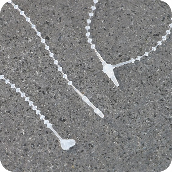 Plastikiniai laiptuoti laikikliai su kaiščiu, 125mm ilgio, skaidrūs
