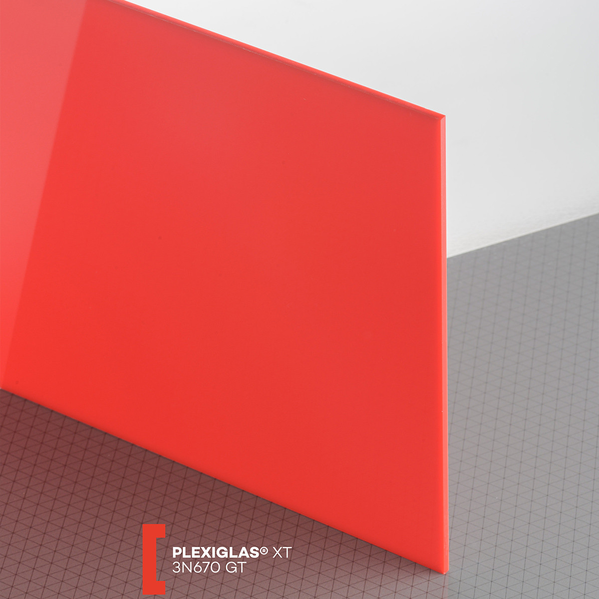 POLYVANTIS GmbH Plexiglas XT (3050x2050x3mm) 3N670 raudona (57670)