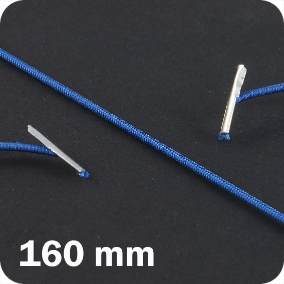 Apvalios elastinės gumelės su 2 metaliniais antgaliais 160mm ilgio, tm.mėlynos sp. (100vnt.)
