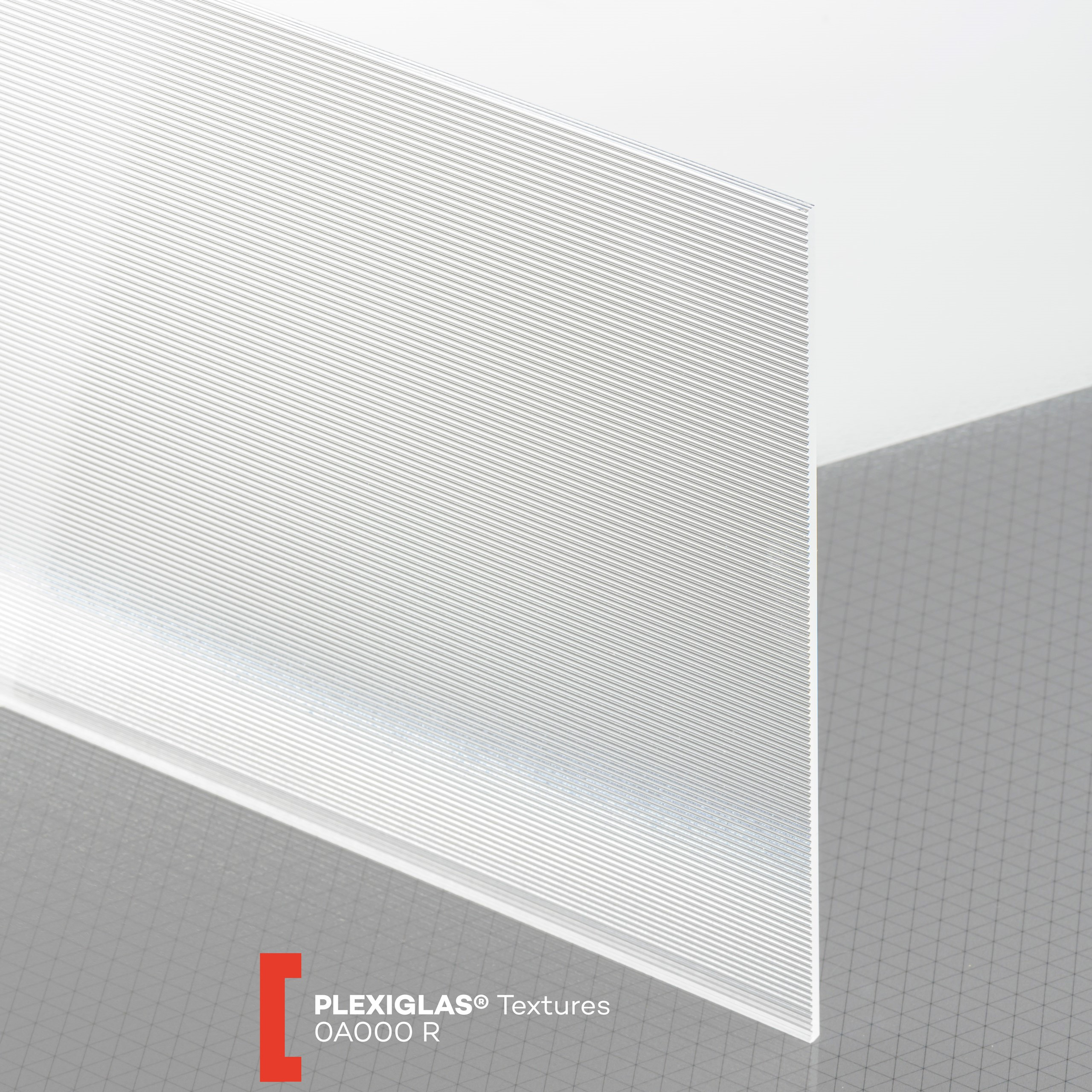 POLYVANTIS GmbH Plexiglas Textures (3050x1650x3mm) 0A000 R skaidri (linijos)