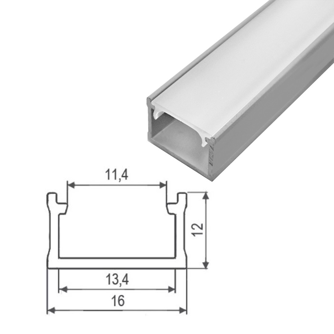 Aliuminio profilis LED SURFACE MAXI anoduotas 2m (R)