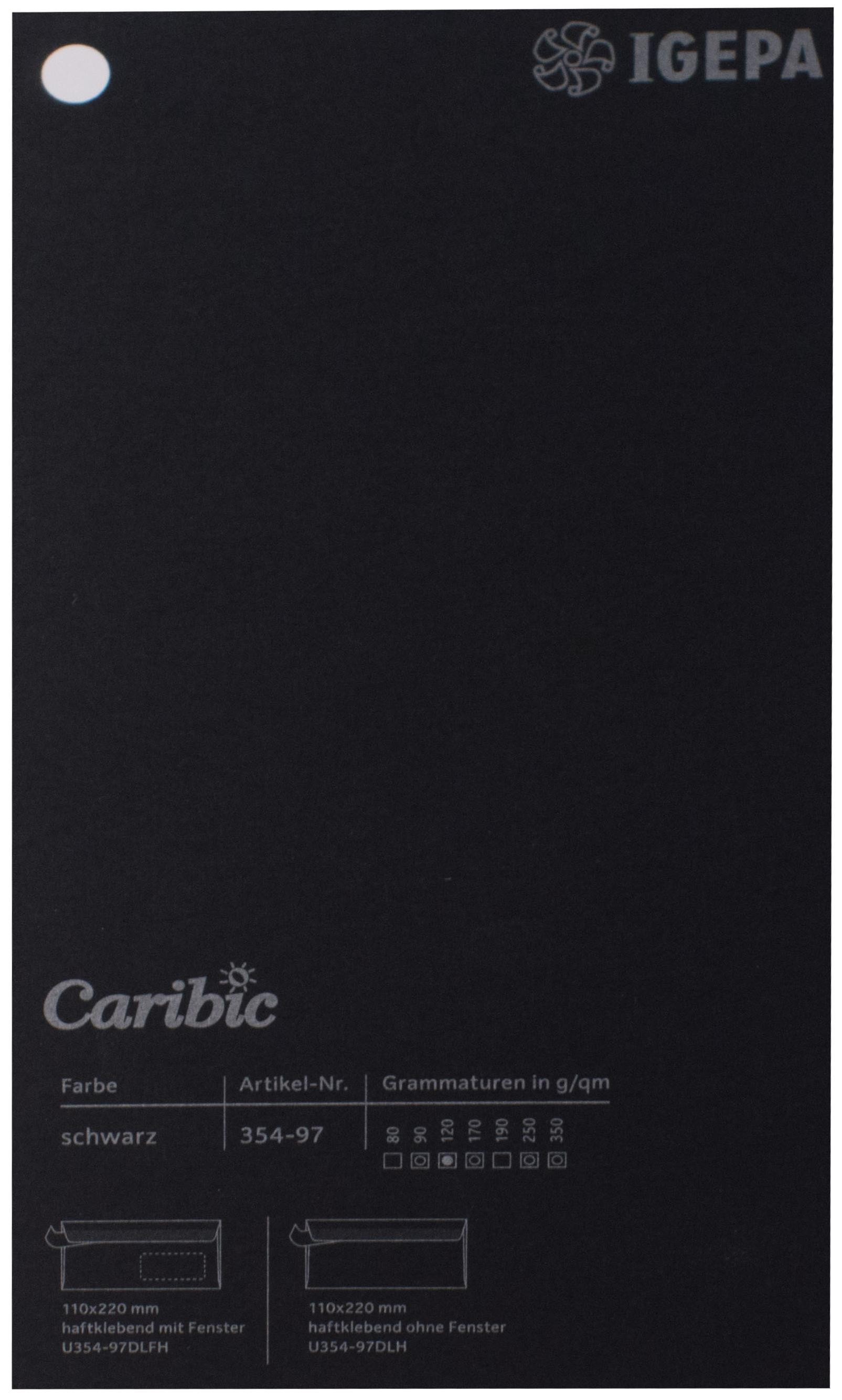 Igepa group Spalvotas popierius Caribic Nr.97 120 g/m2 65x92 cm (juoda)