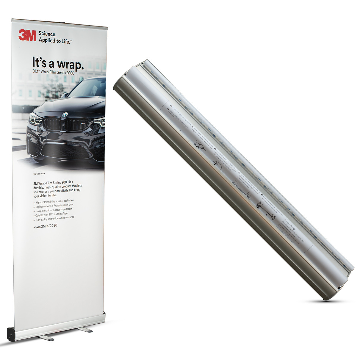 Stendas IGEPA Genesis Double roll up, model 7, (850x2000mm) sidabrinis