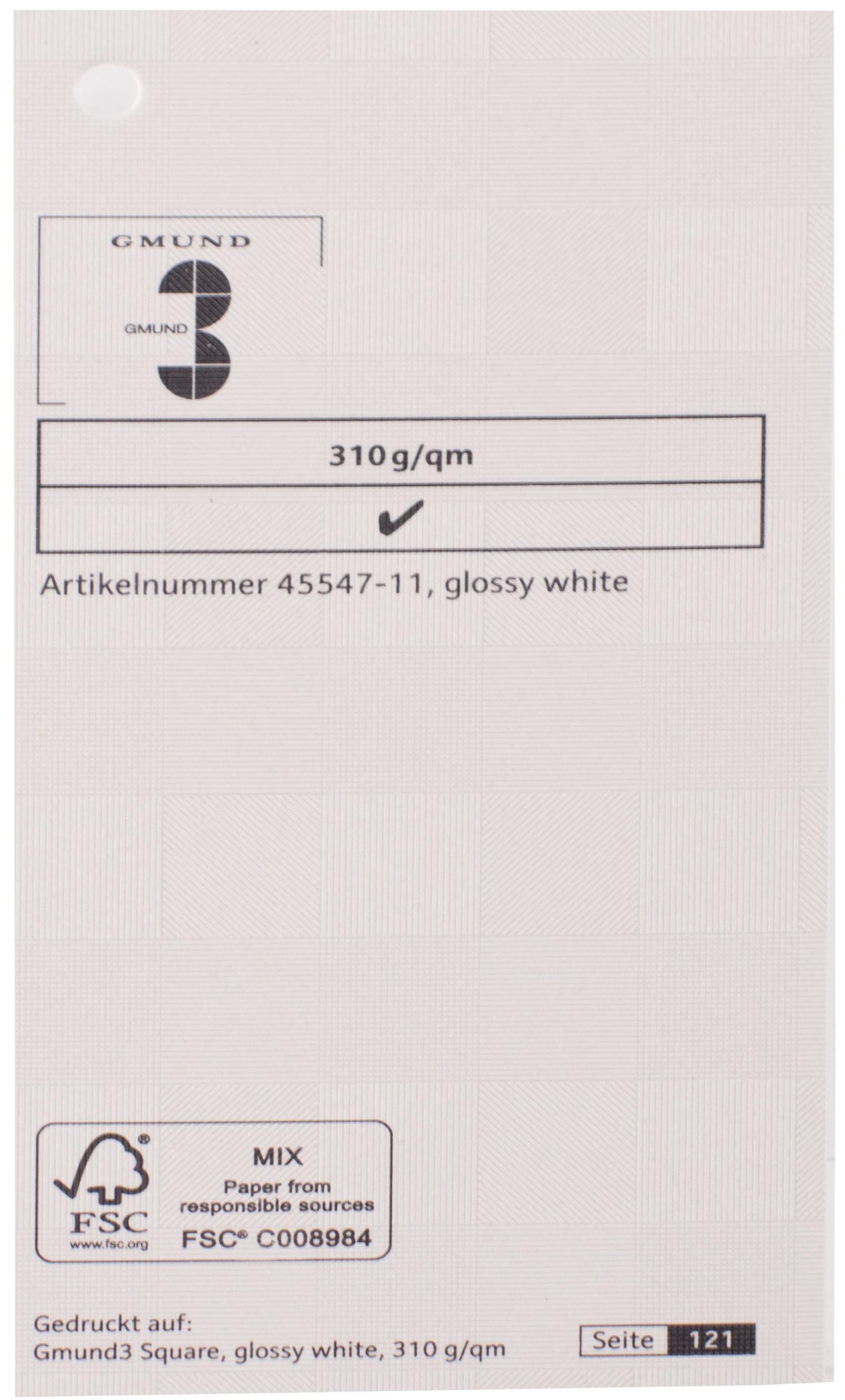 GMUND Spalvotas tekstūrinis dizaino popierius  Gmund 3 Square blizgi balta sp. (70X100 cm) SB 310 g/m2