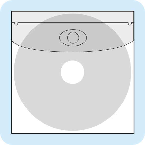 Lipnios CD įmautės 126 x 126mm su užklijuojamu atvartu, skaidrios