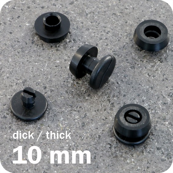 Plastikinės spaudės, juodos sp., 10mm ilgio