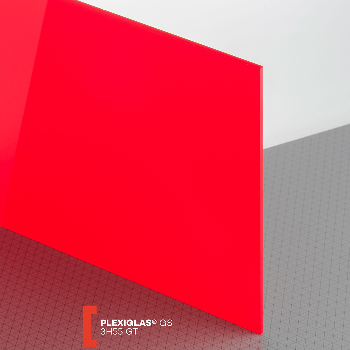 POLYVANTIS GmbH Plexiglas GS (3050x2030x3mm) 3H55 raudona (555)