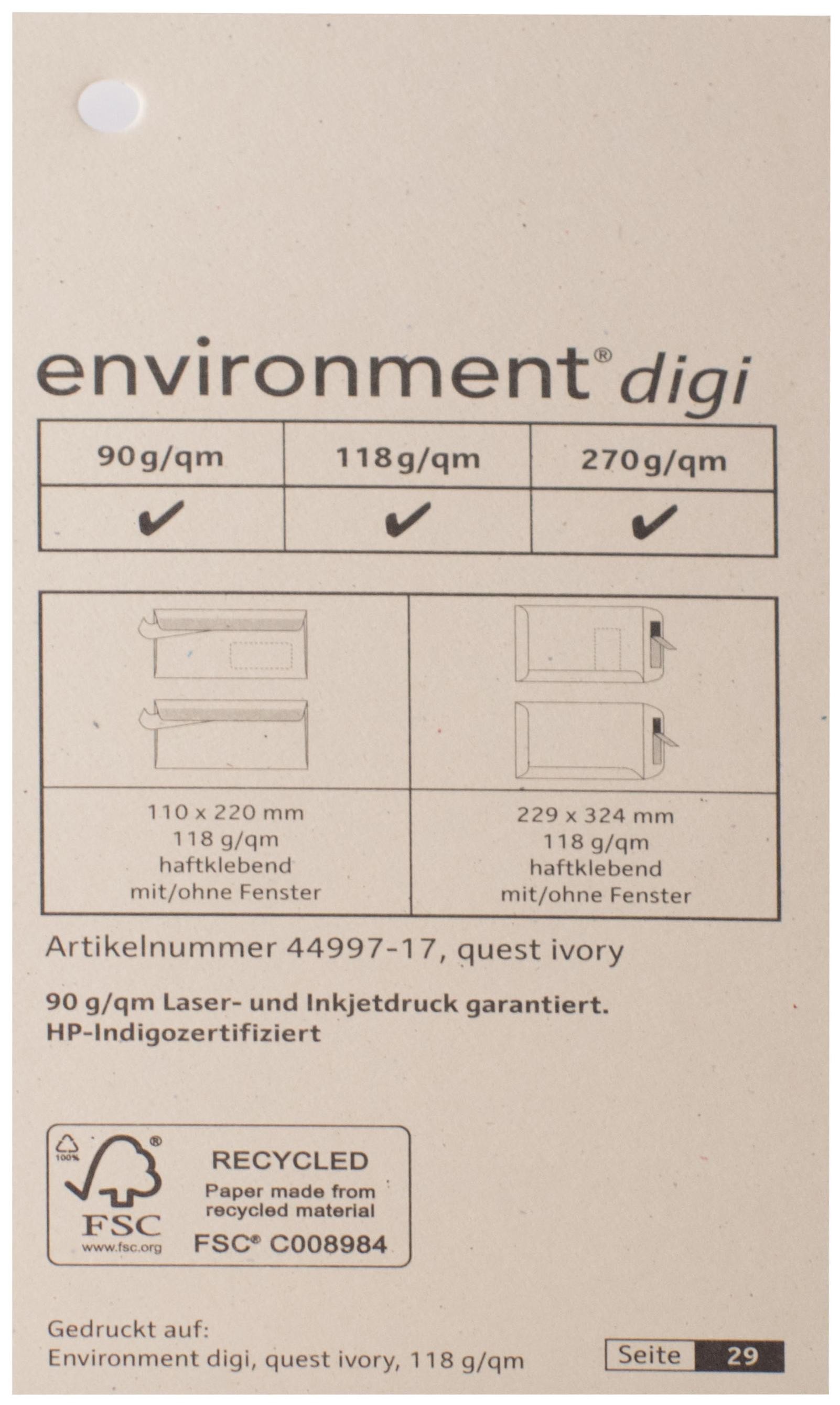 Igepa group Spalvotas tekstūrinis dizaino popierius  Environment quest dramblio kaulo sp. 270g/m² (100x70 cm)