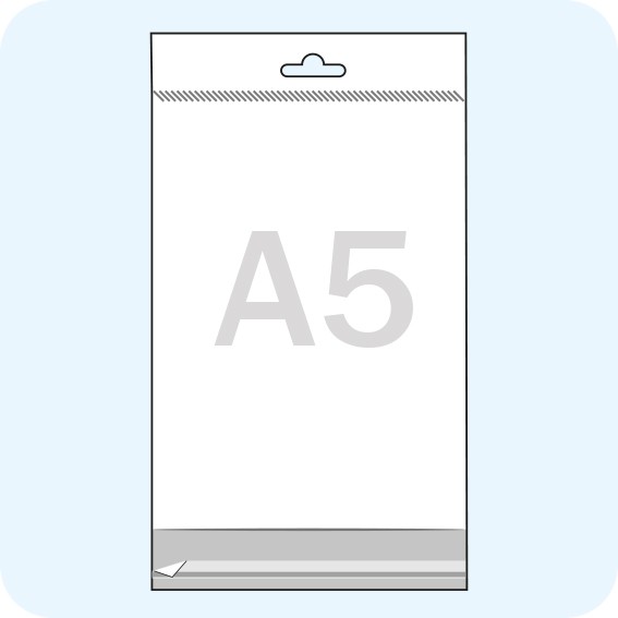 Pakabinami maišeliai su atvartu, A5, 155 x 215 mm, OPP plėvelė 30mic