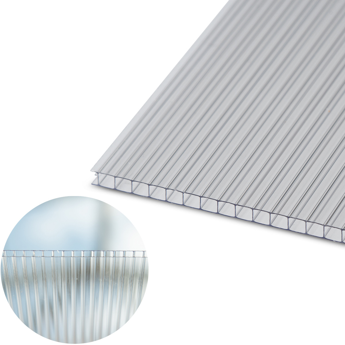 ARLA Polikarbonato plokštė PC Multiclear Box 6000x2100x8 mm, 1 kameros, skaidri 1,5kg/m2