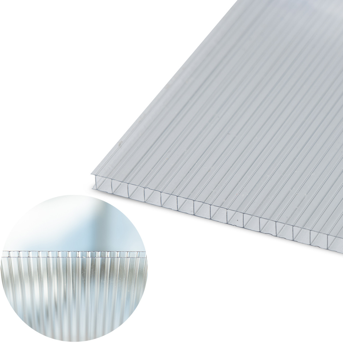 Polikarbonato plokštė PC multi ULTRA 6000x2100x6 mm, 1 kameros, skaidri, 0,85kg/m2